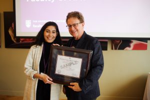 Camile Oliveira receives 2019 Outstanding Leader in the Faculty of Arts award