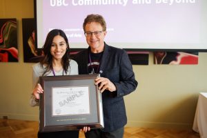 Maryam Dada receives Outstanding Leader in the UBC Community and Beyond award