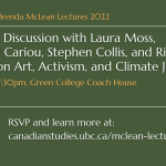 David and Brenda McLean Lectures 2022: A Panel Discussion with Laura Moss, Warren Cariou, Stephen Collis, and Rita Wong on Art, Activism, and Climate Justice
