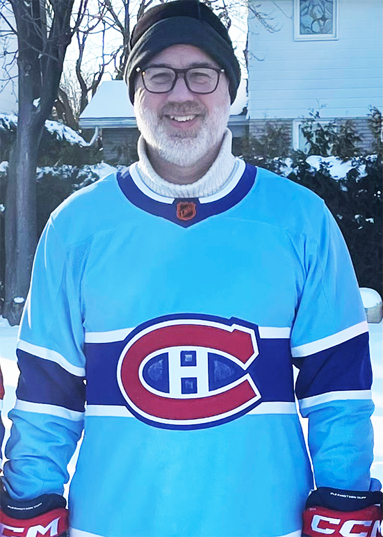UBC Arts alum Jeremy Wallace is pictured wearing Montreal Canadiens gear.