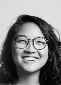 Black and white portrait image of Esther Cheung