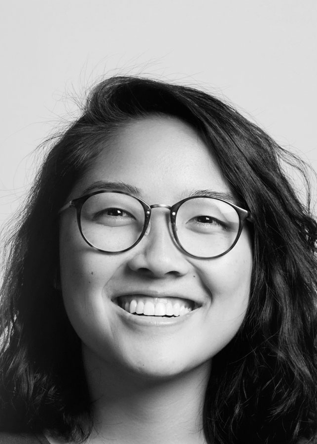 Black and white portrait image of Esther Cheung